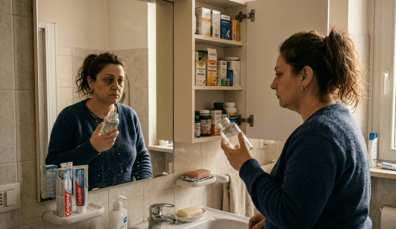 Donna delusa con integratori inutili